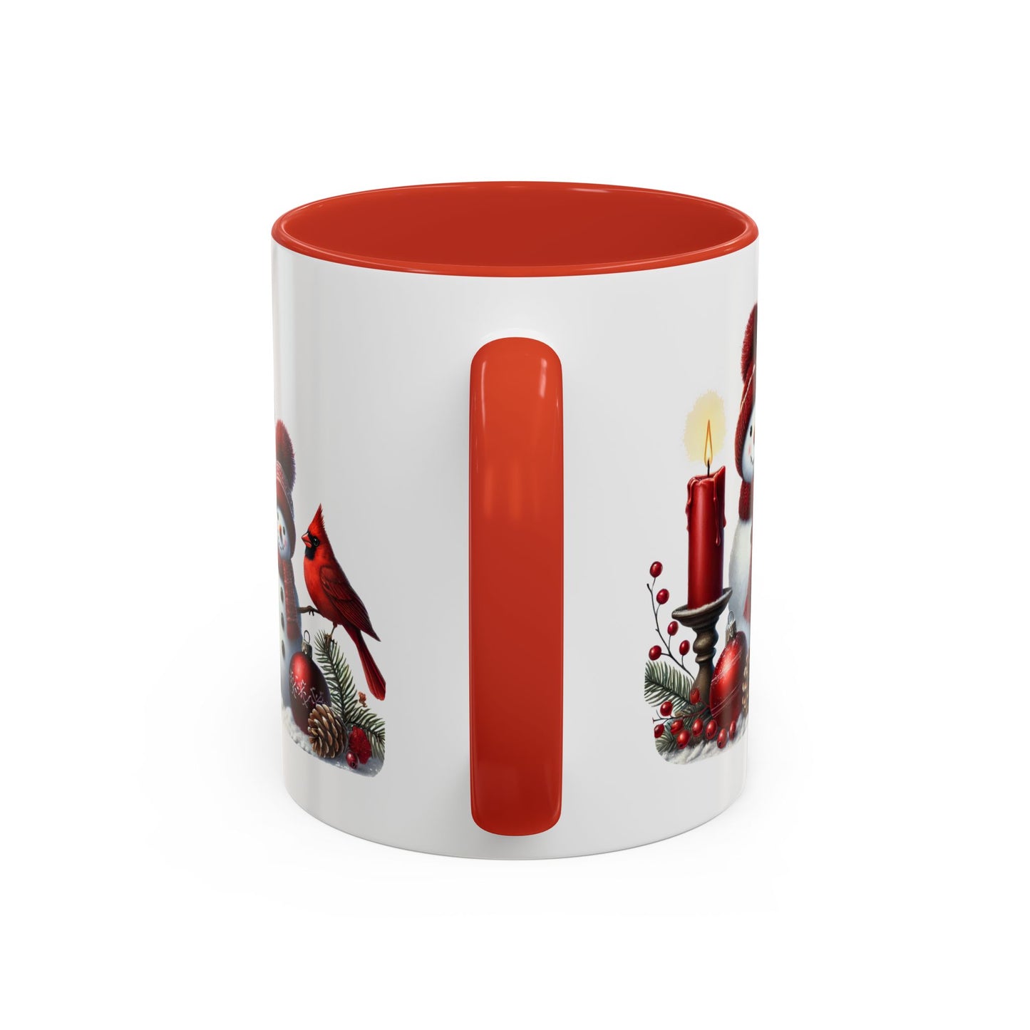 Christmas Mug - Burgundy Snowman Family