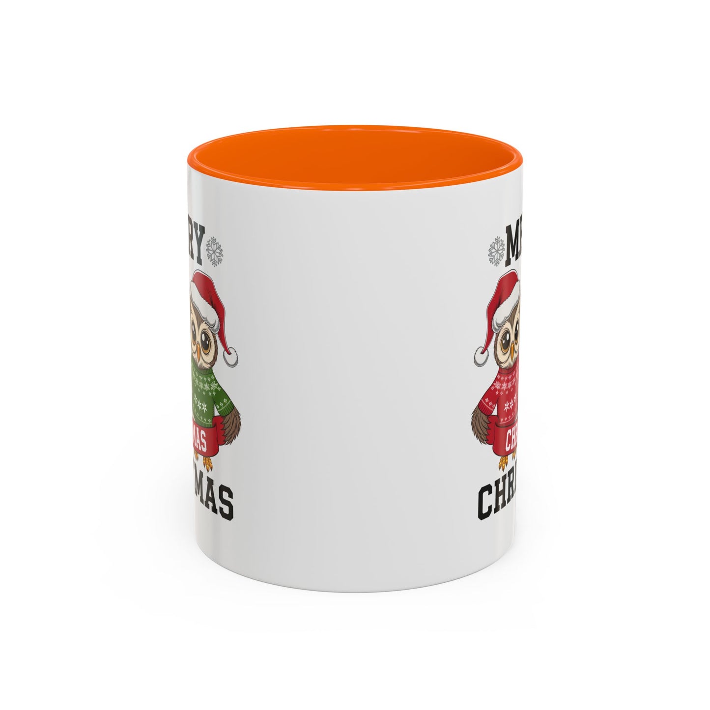 Christmas Mug - Merry Christmas Black Text Owls