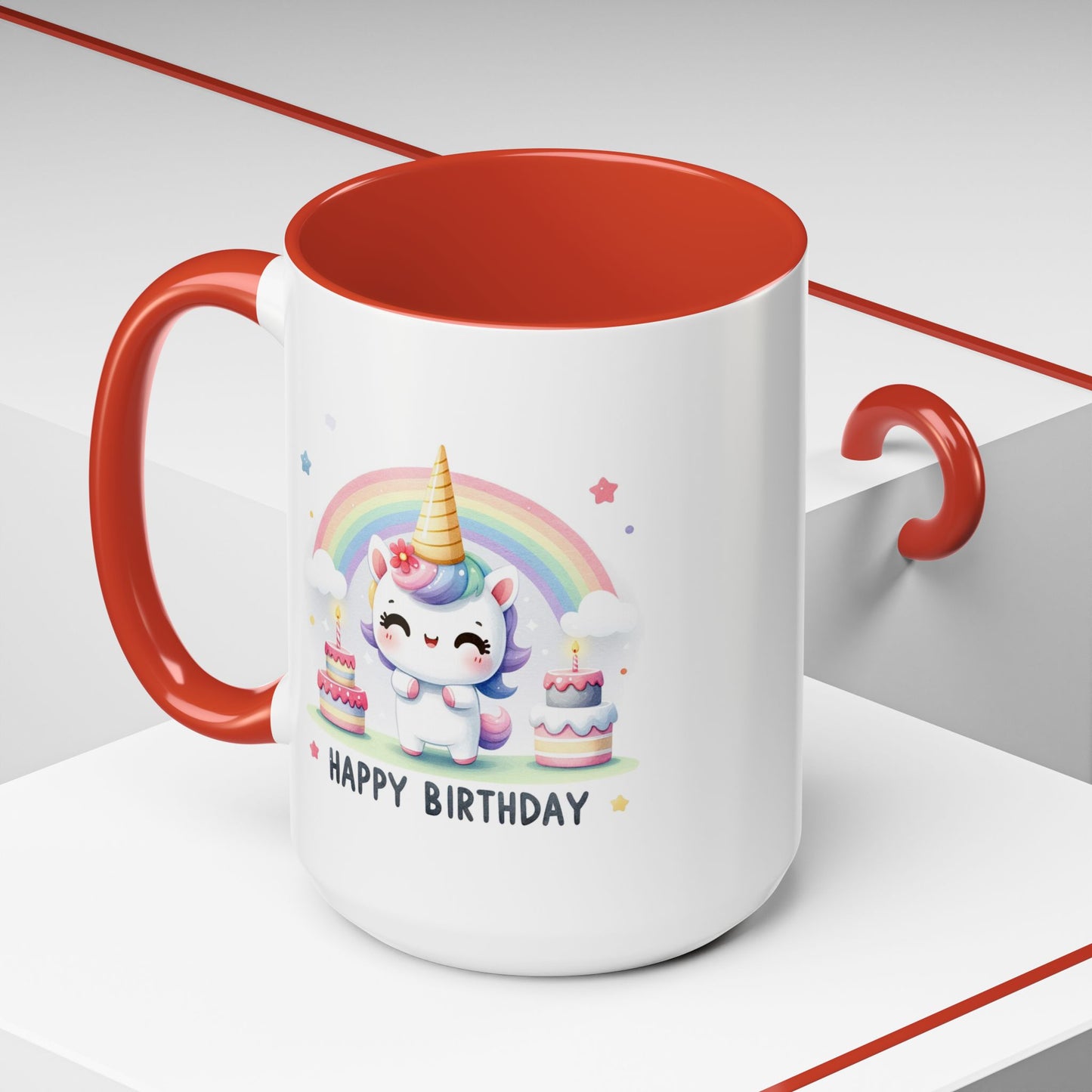 Birthday Mug -  Unicorn With Cakes