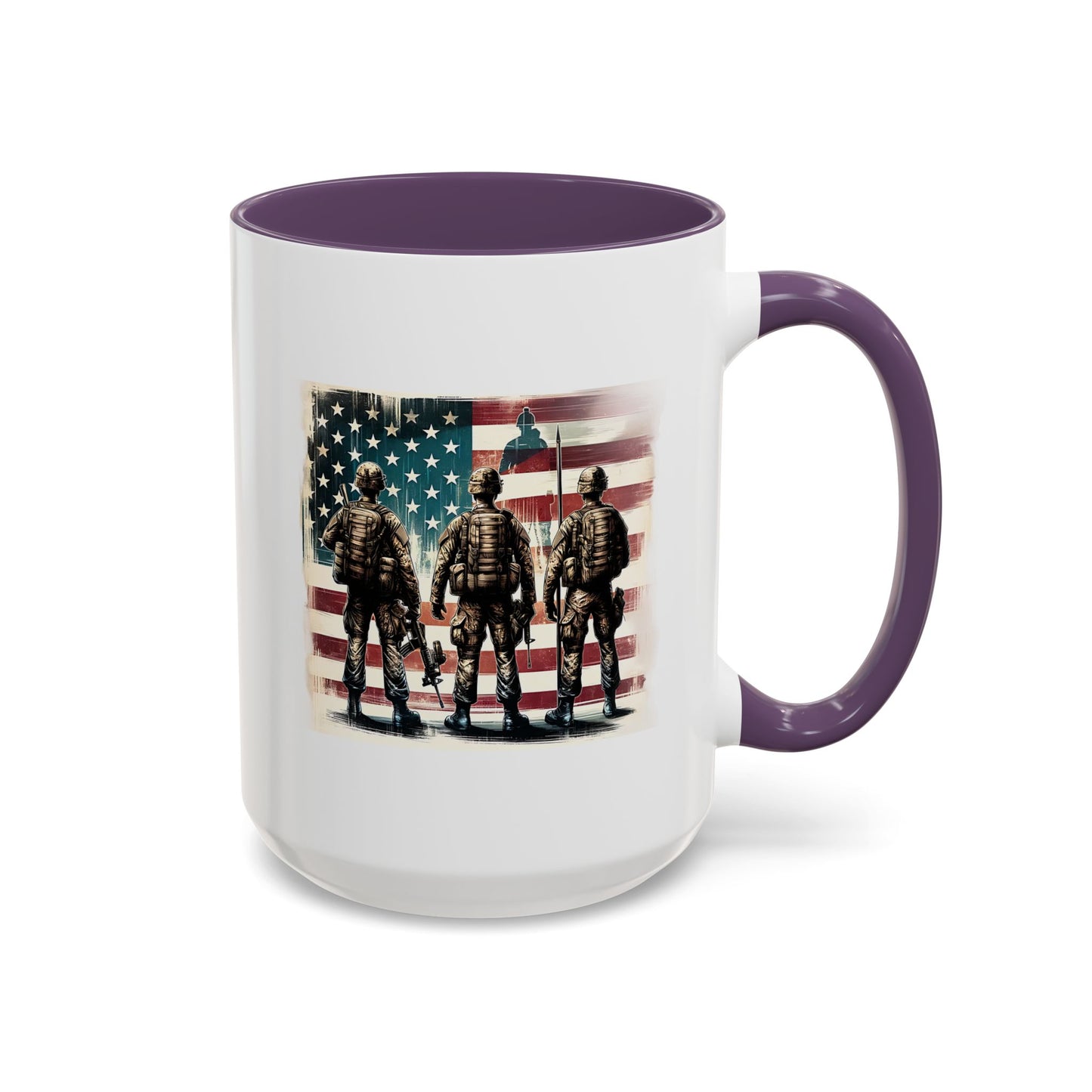 4th of July Mug - Soldiers American Flag
