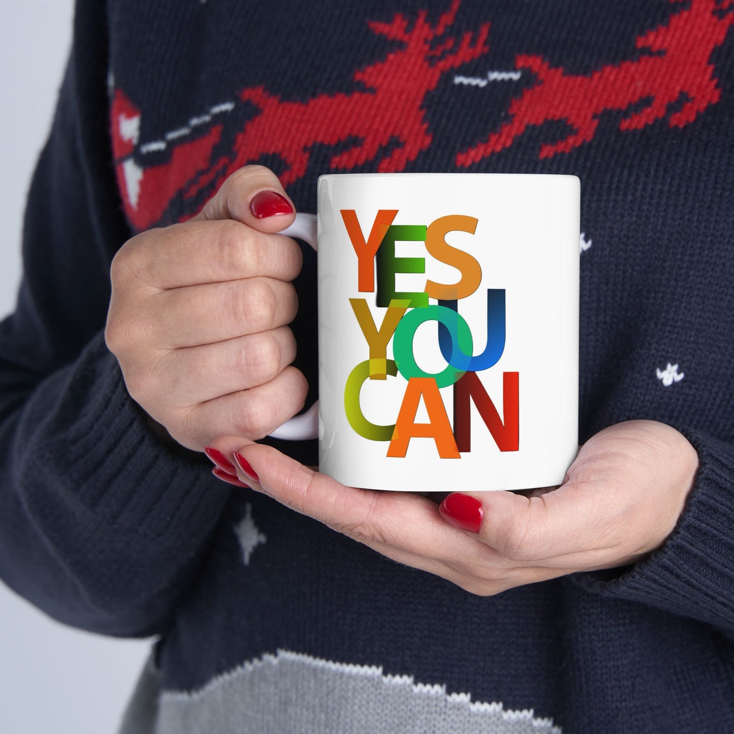 Motivation Mug - Yes You Can Colorful