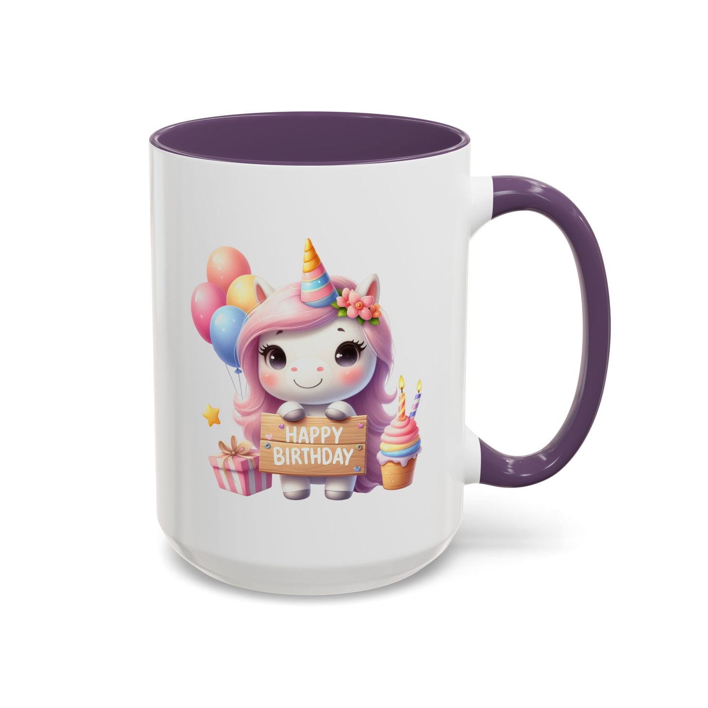 Birthday Mug - Girl Unicorn Happy Birthday Sign 2