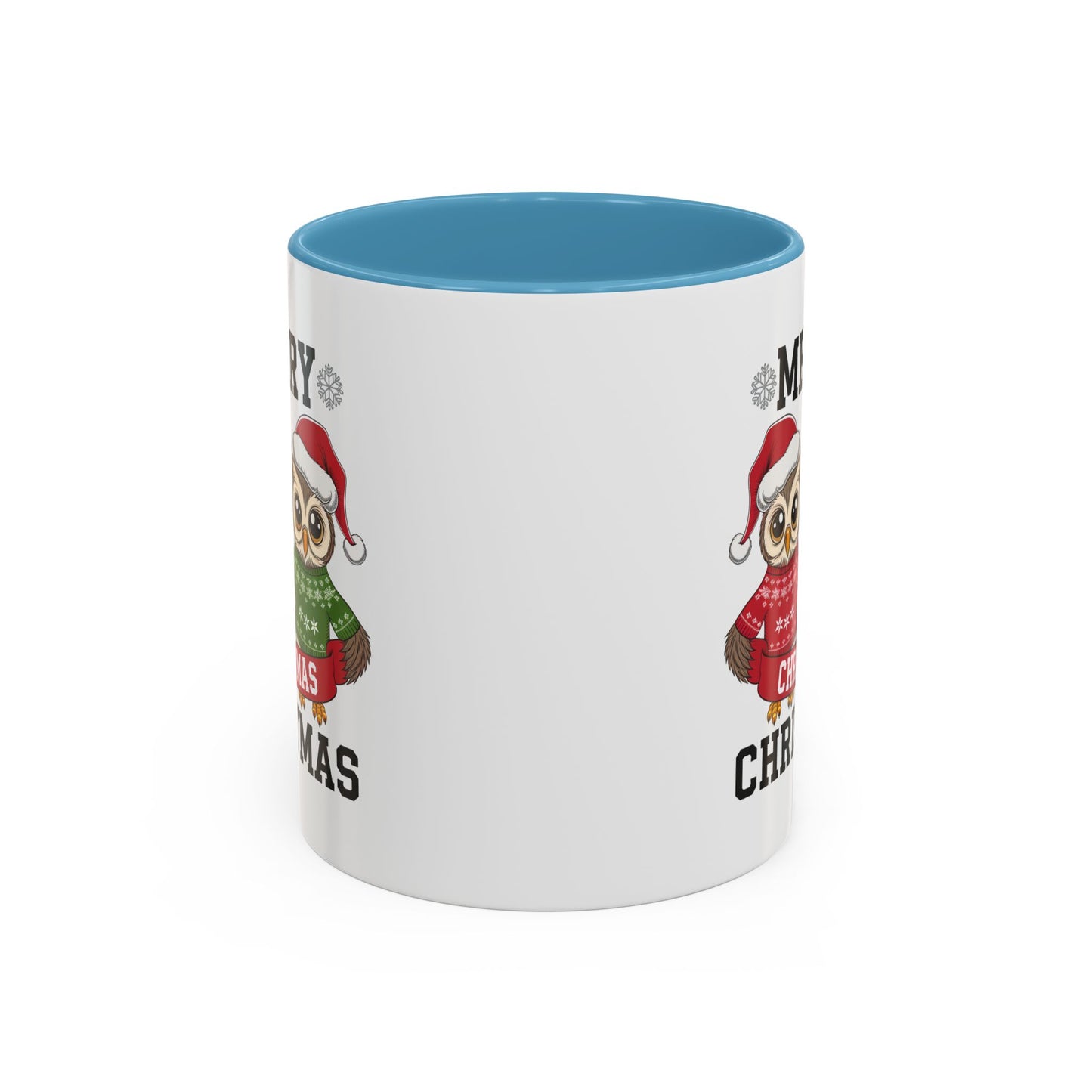 Christmas Mug - Merry Christmas Black Text Owls