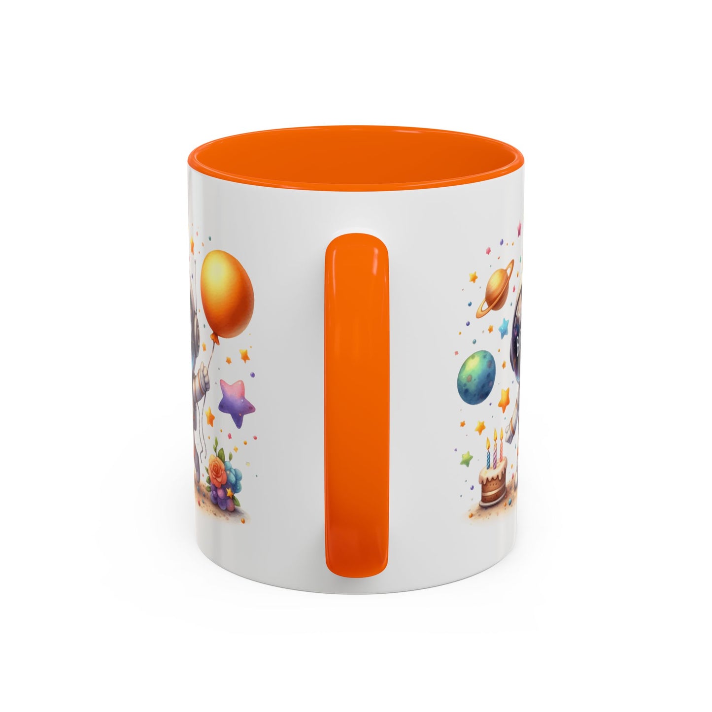Birthday Mug - Happy Birthday Astronaut, Cake & Balloon