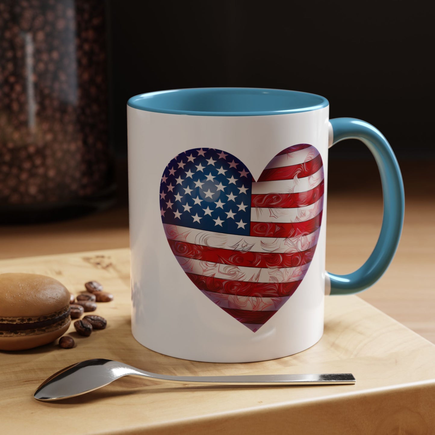 4th of July Mug - Heart American Flag