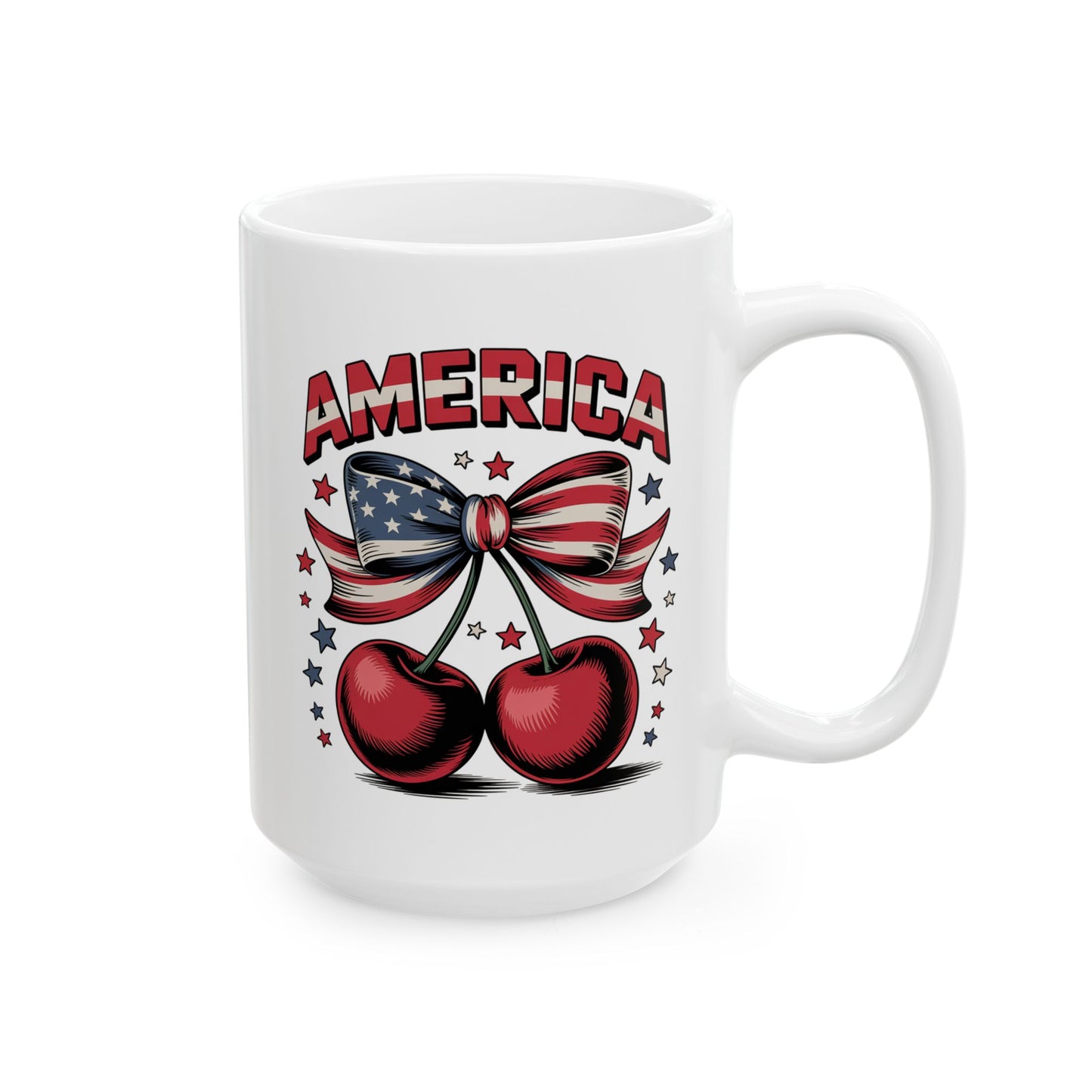 4th of July Mug - America Cherry Bow