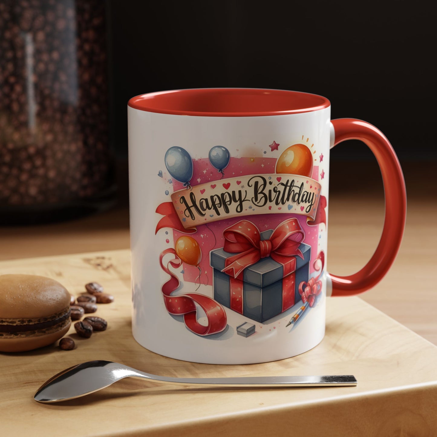 Birthday Mug - Present Pen Balloons