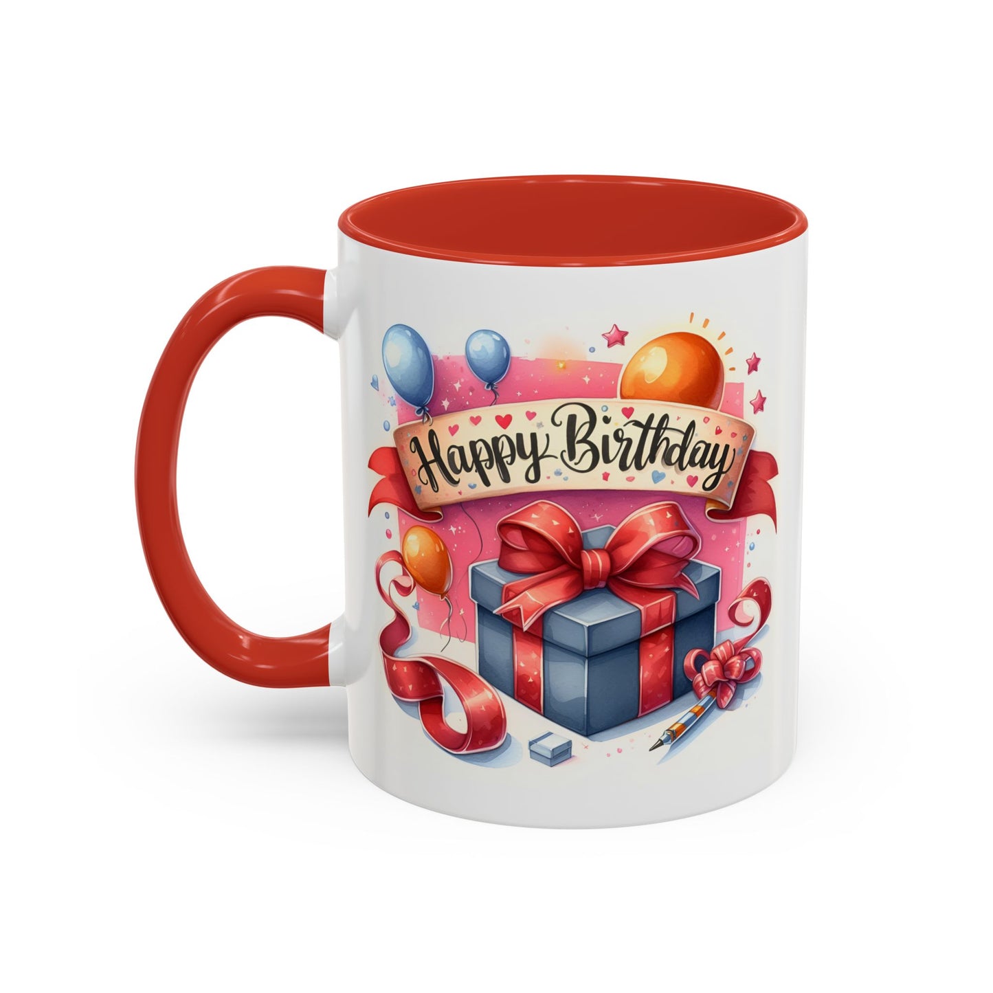 Birthday Mug - Present Pen Balloons
