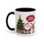 Christmas Mug - Happy Holidays Callout Santa Tree Presents Reindeer
