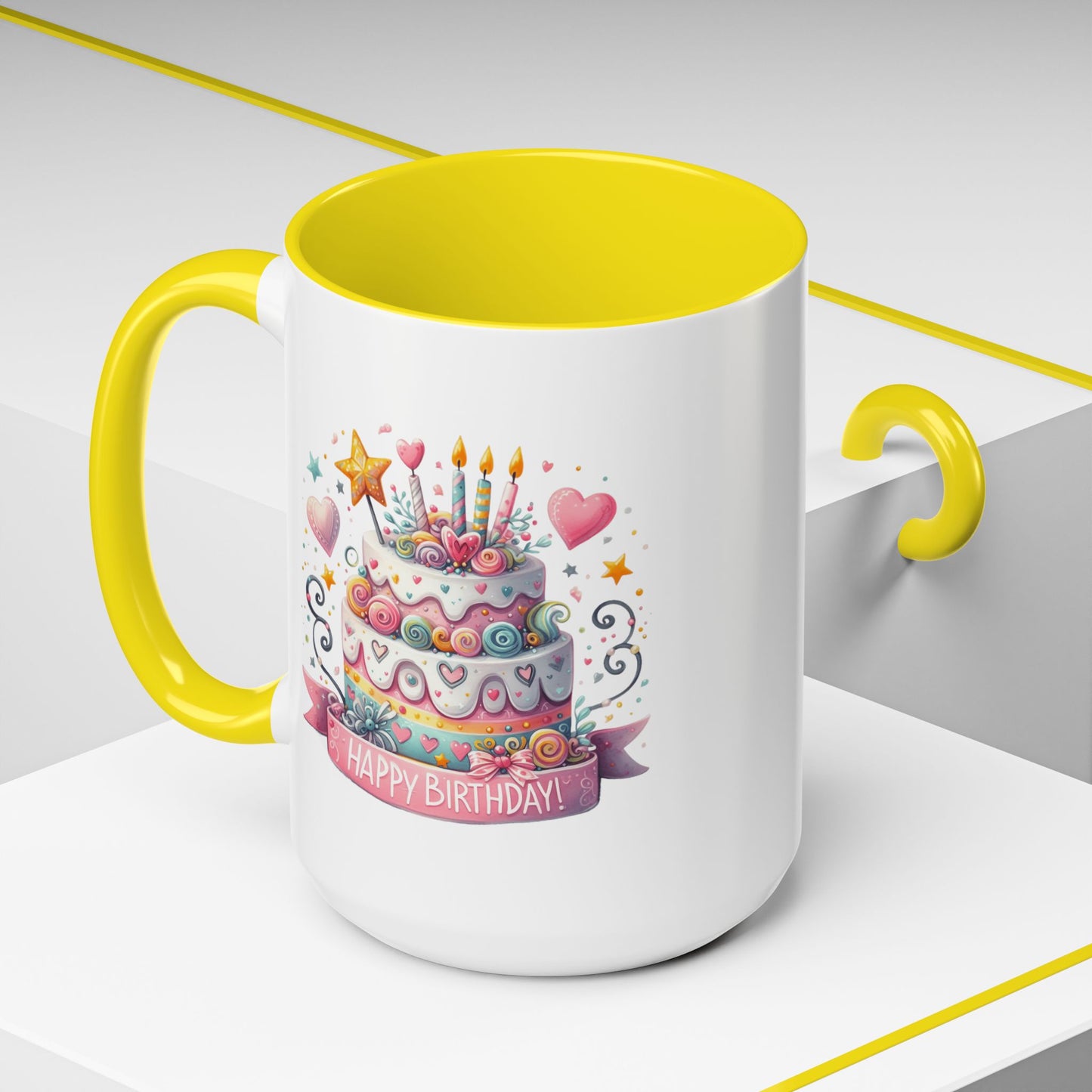 Birthday Mug - Happy Birthday Two Tiered Cake
