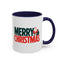 Christmas Mug - Merry Christmas Green & Red Text Santa Bag