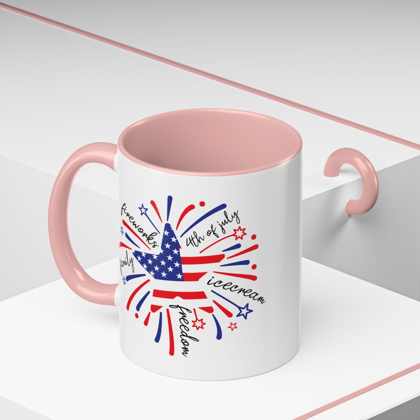 4th of July Mug - Star Flag Fireworks
