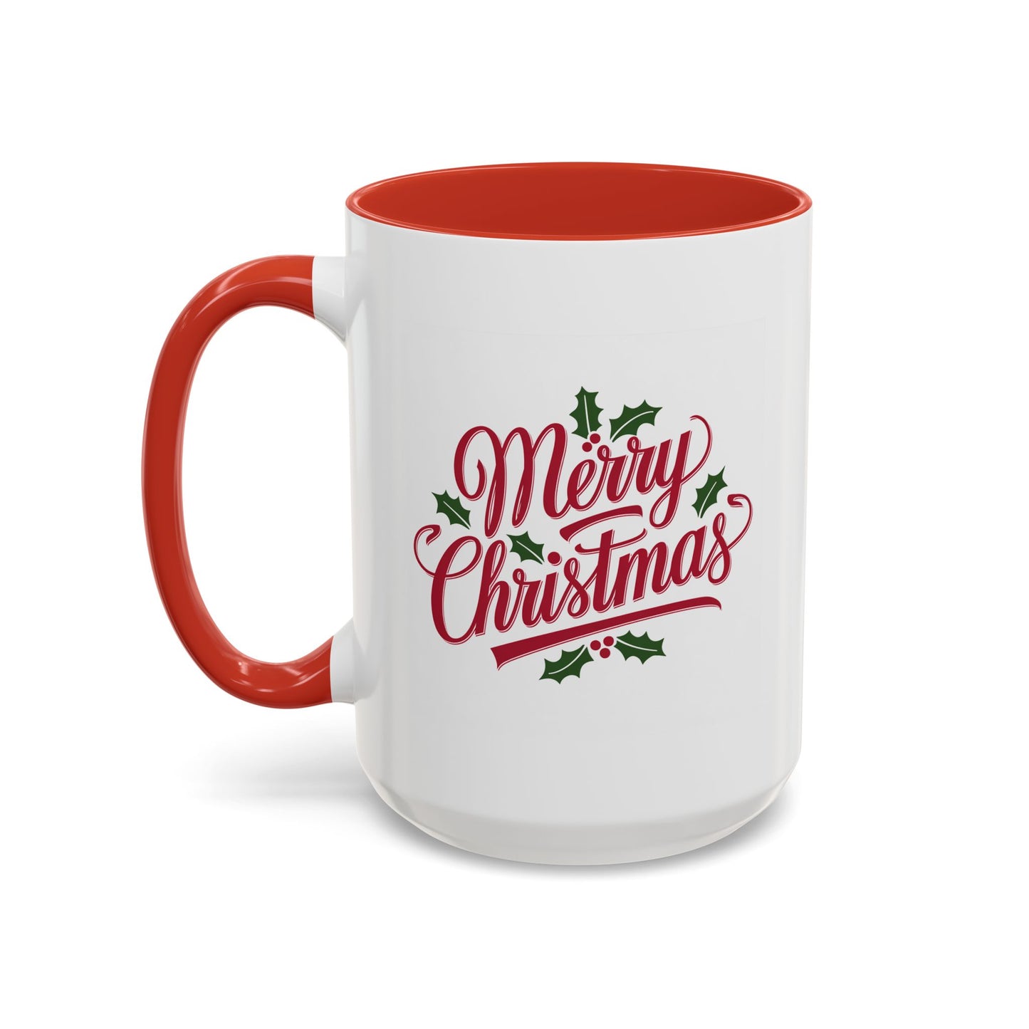 Christmas Mug - Merry Christmas Red Text Mistletoe
