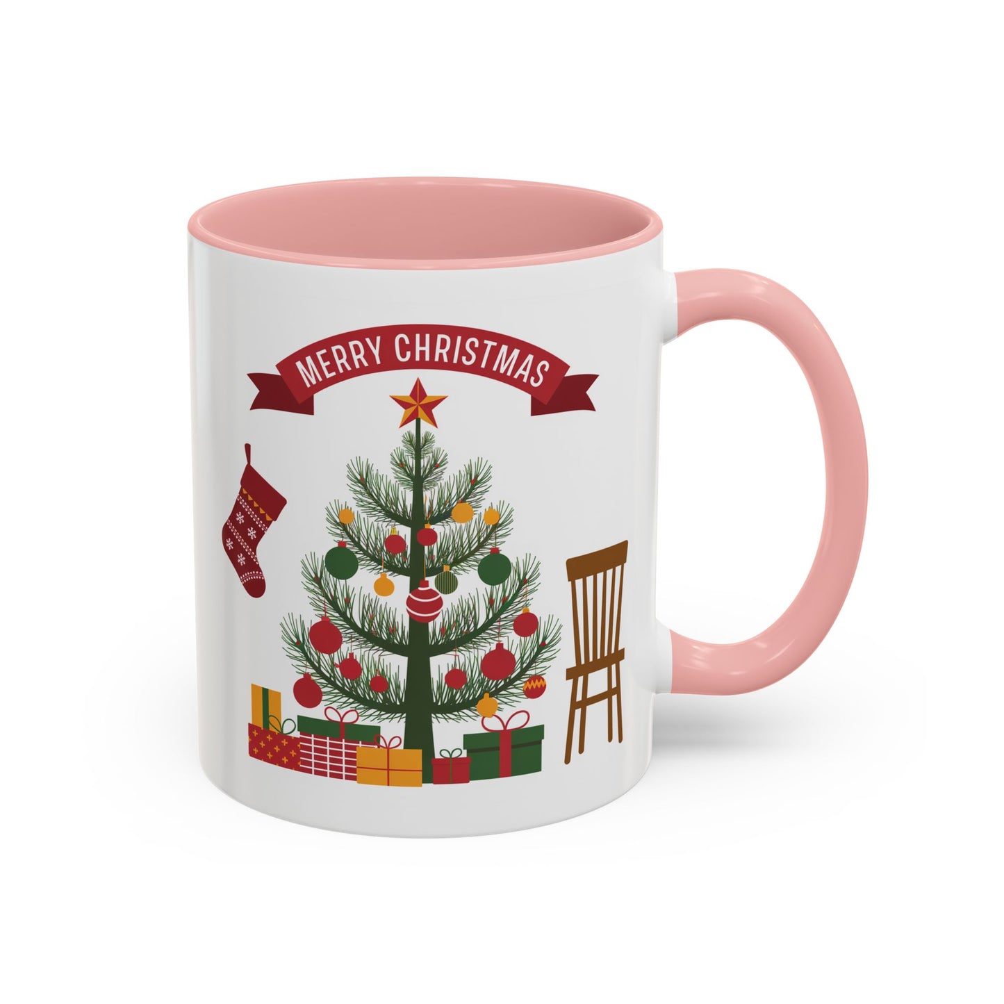 Christmas Mug - Merry Christmas Banner Tree Presents