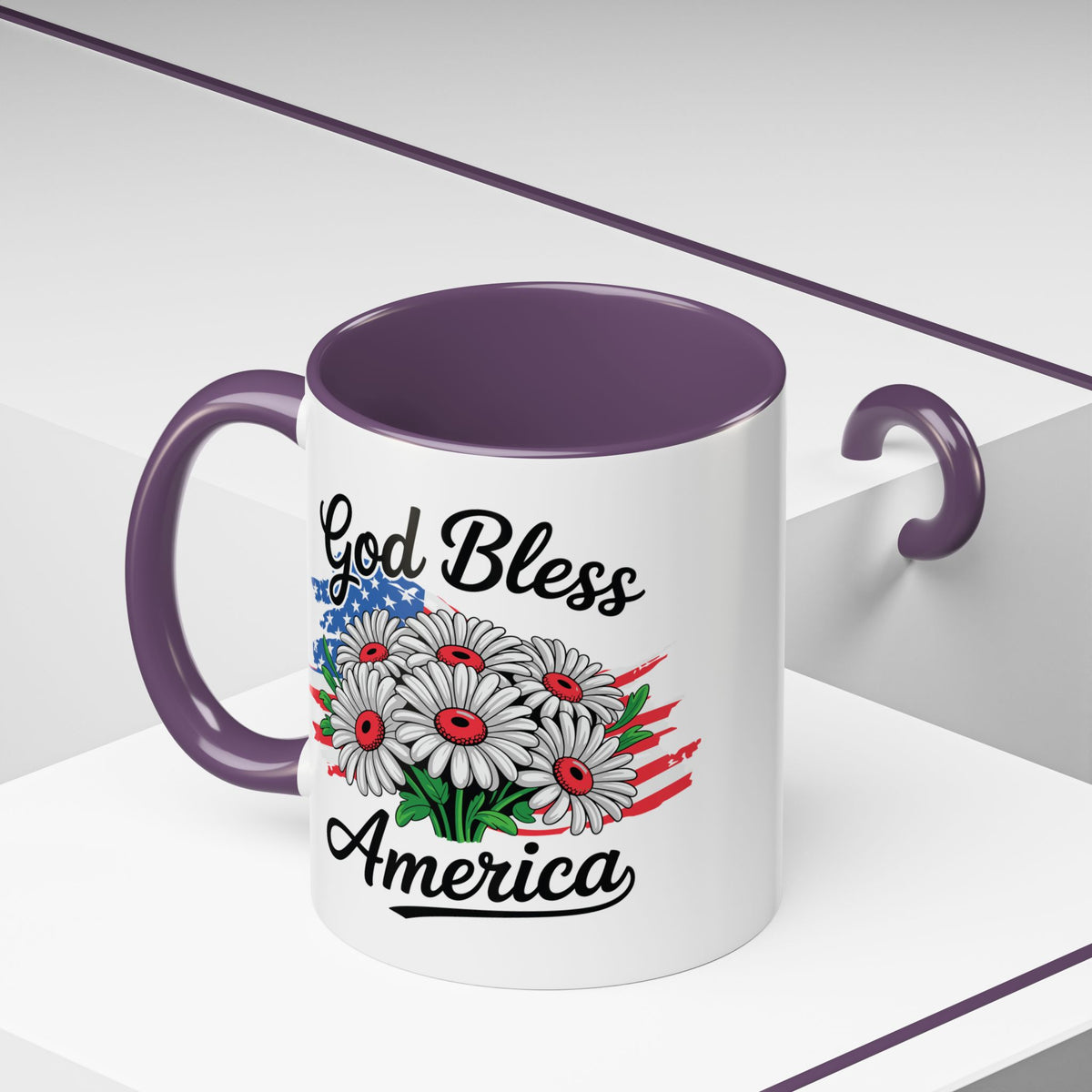 4th of July Mug - God Bless America Daisies