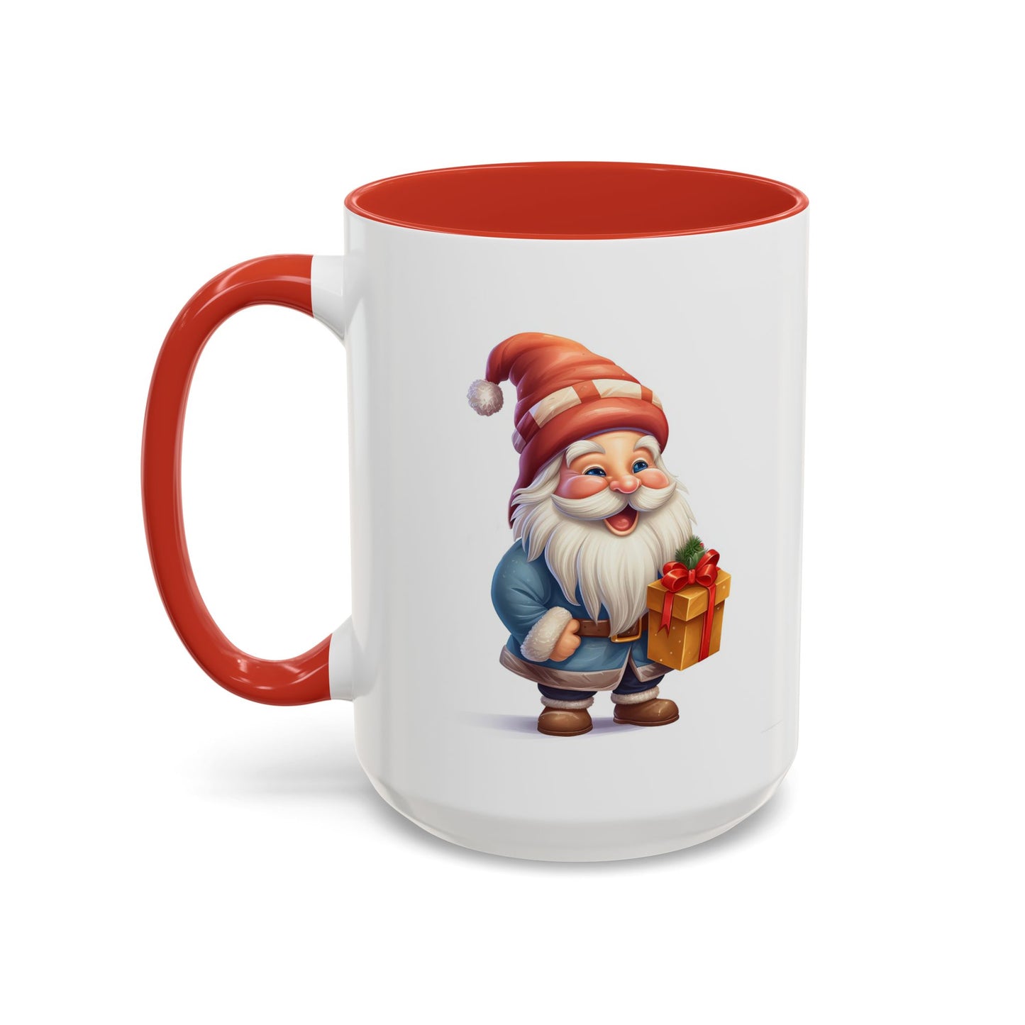 Christmas Mug - Old Gnome with Present