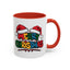Christmas Mug - Merry Christmas Red Yellow & Blue Text Red Hats