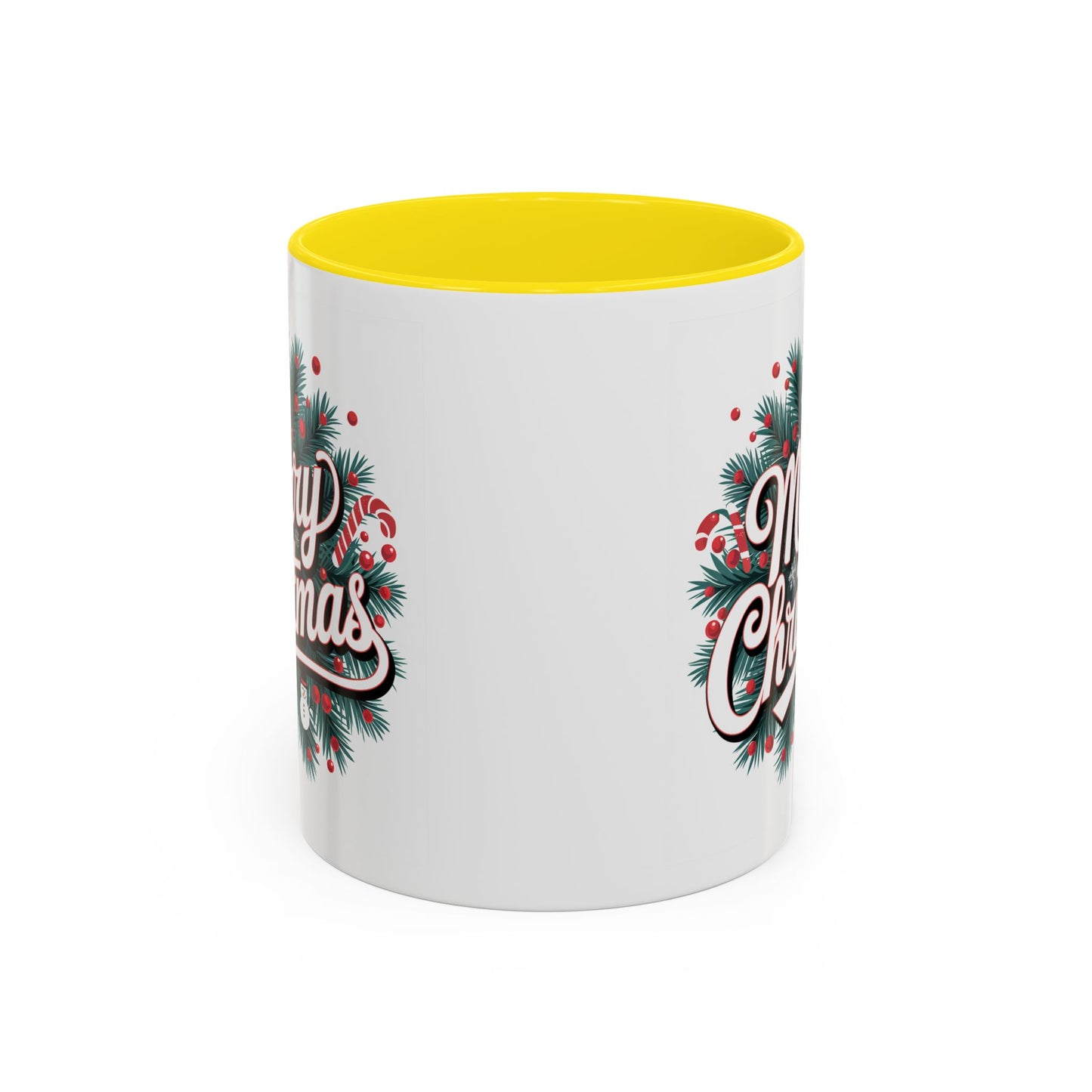 Christmas Mug - Merry Christmas White & Red Embossed Text