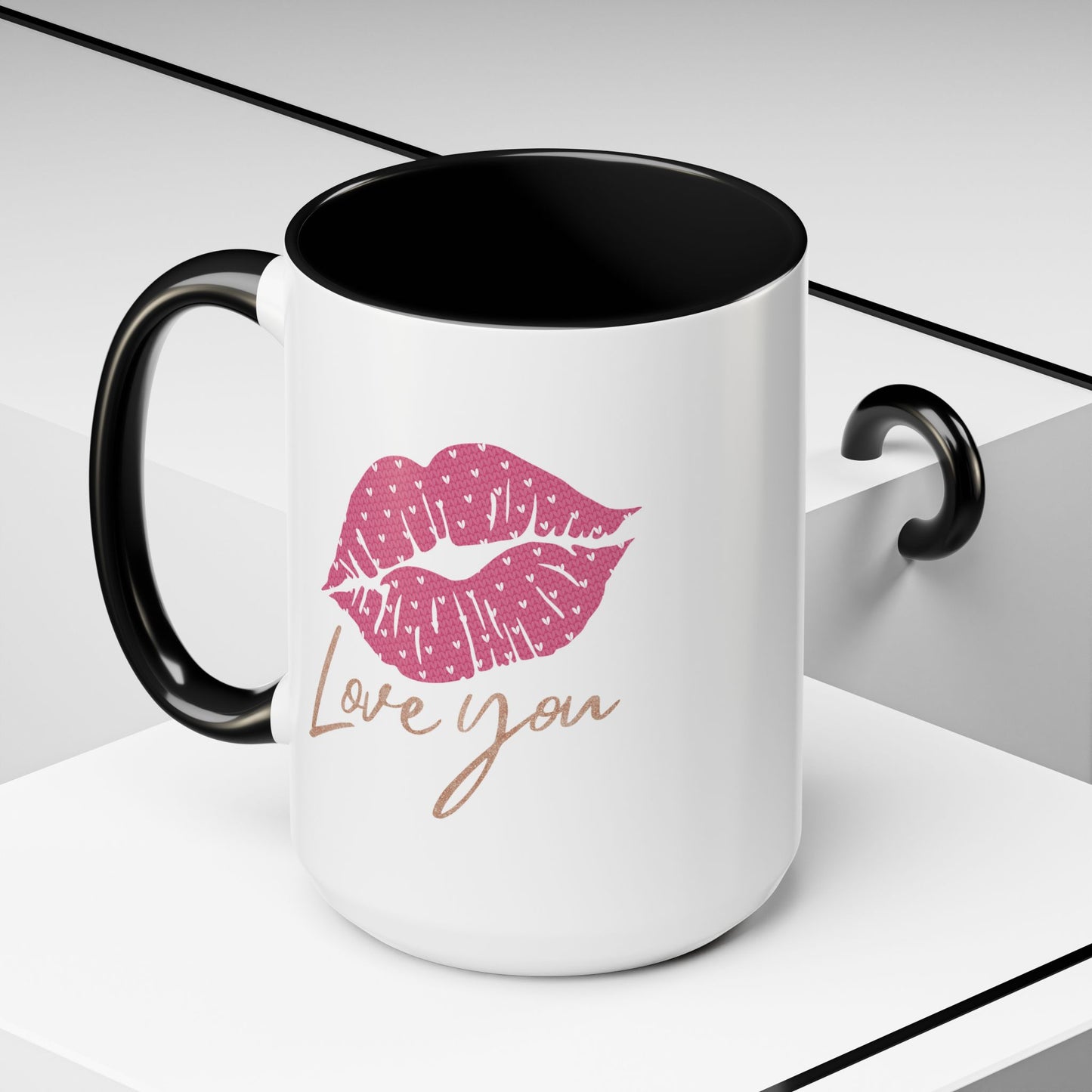 Valentine's Day Mug - Love You Lips Kiss