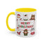 Christmas Mug - Merry Christmas Red & Green Text Santa Cute Animals