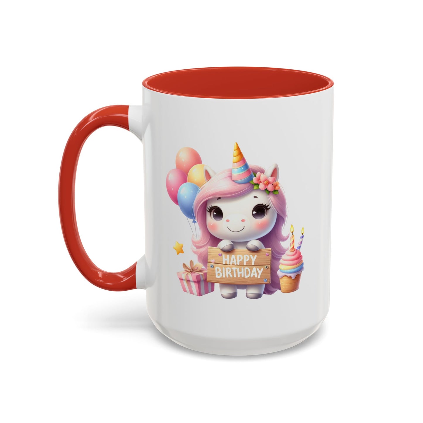 Birthday Mug - Girl Unicorn Happy Birthday Sign 2