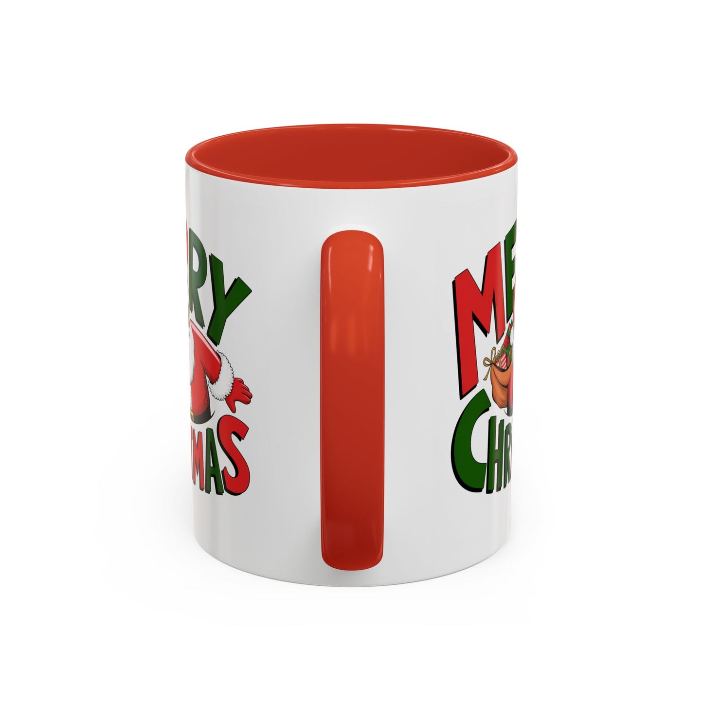 Christmas Mug - Green & Red Text Santa Presents