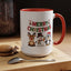 Christmas Mug - Red Green & Gold Text Reindeer Snowman Penguin