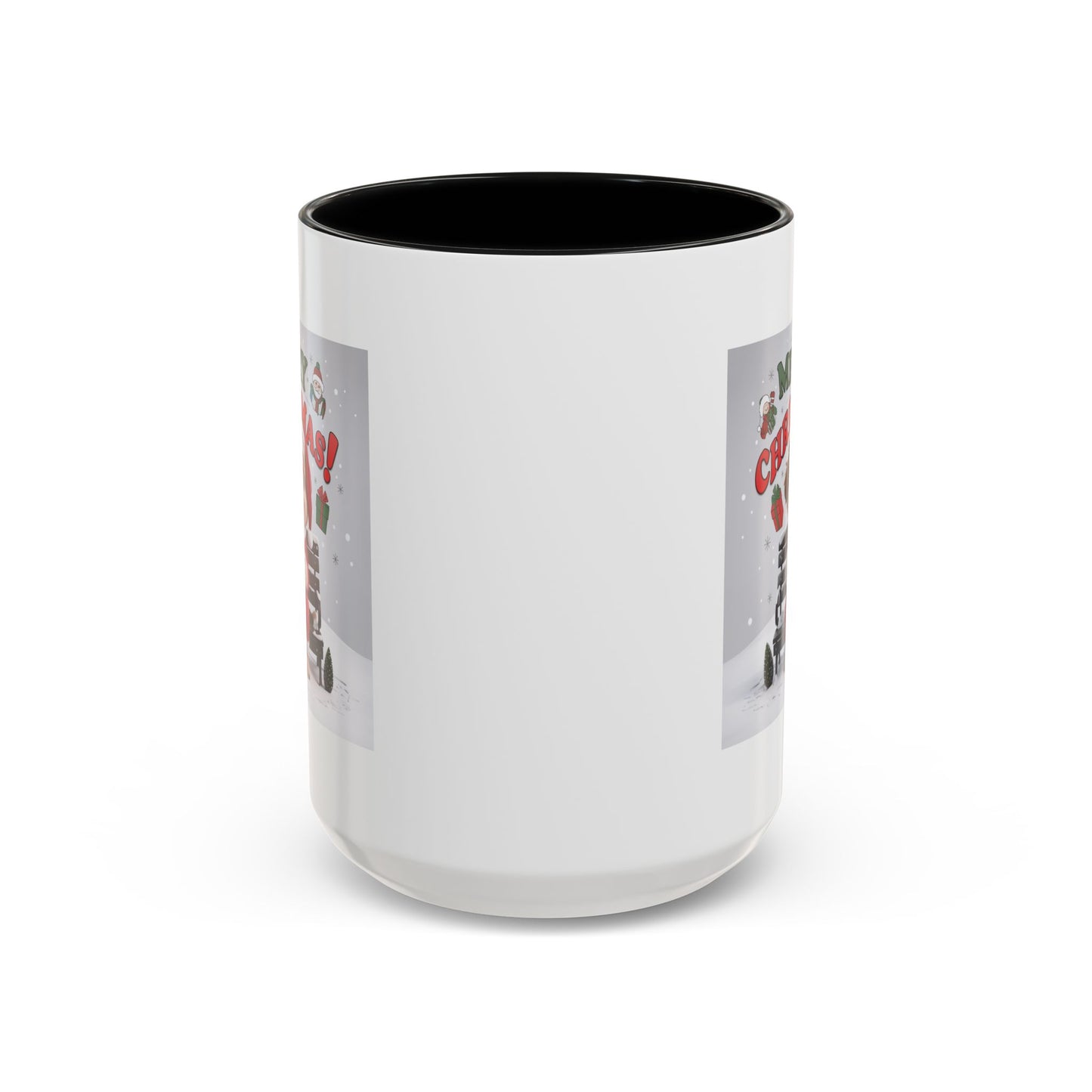 Christmas Mug - Merry Christmas Red Text Puppy Red Top