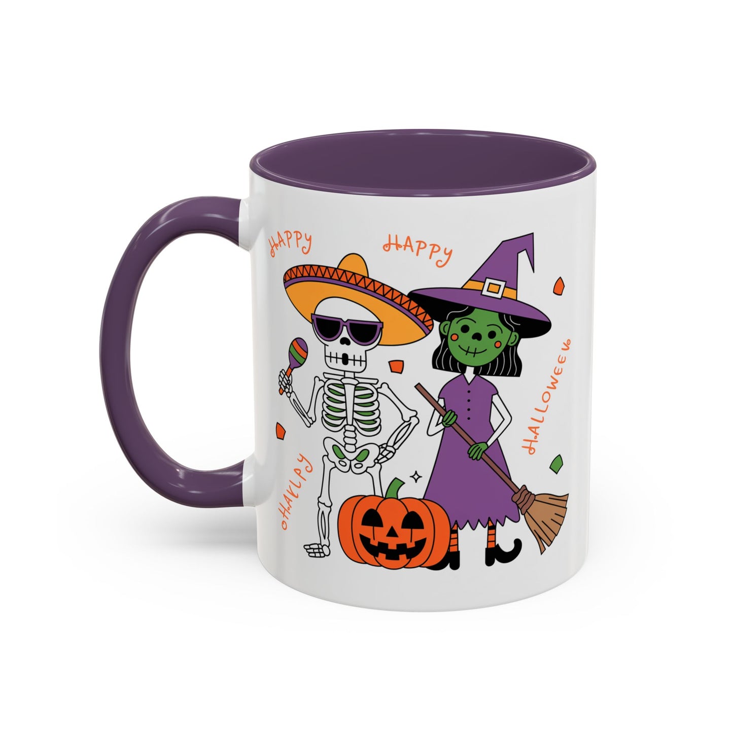 Halloween Mug - Skeleton & Witch