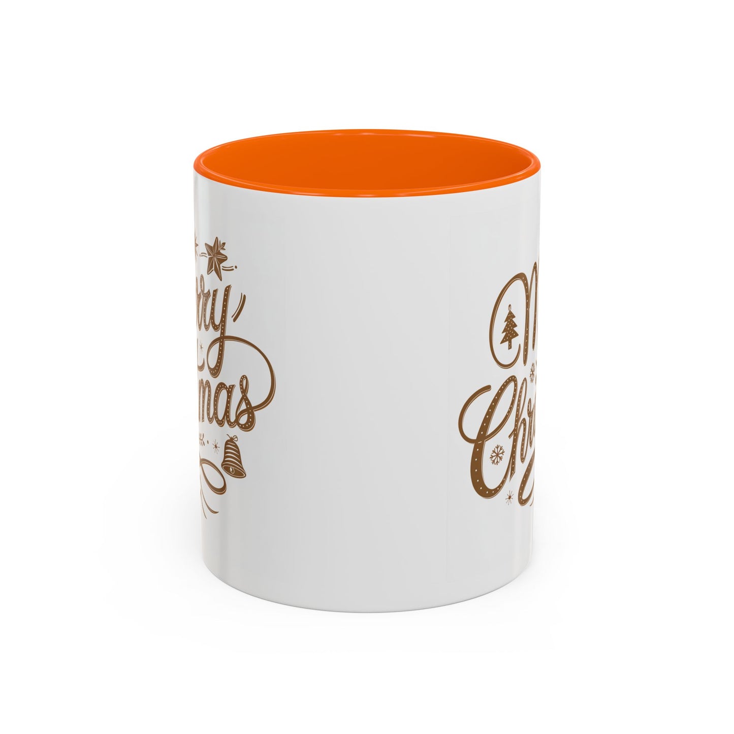 Christmas Mug - Merry Christmas Gold Text Tree Star Ornaments