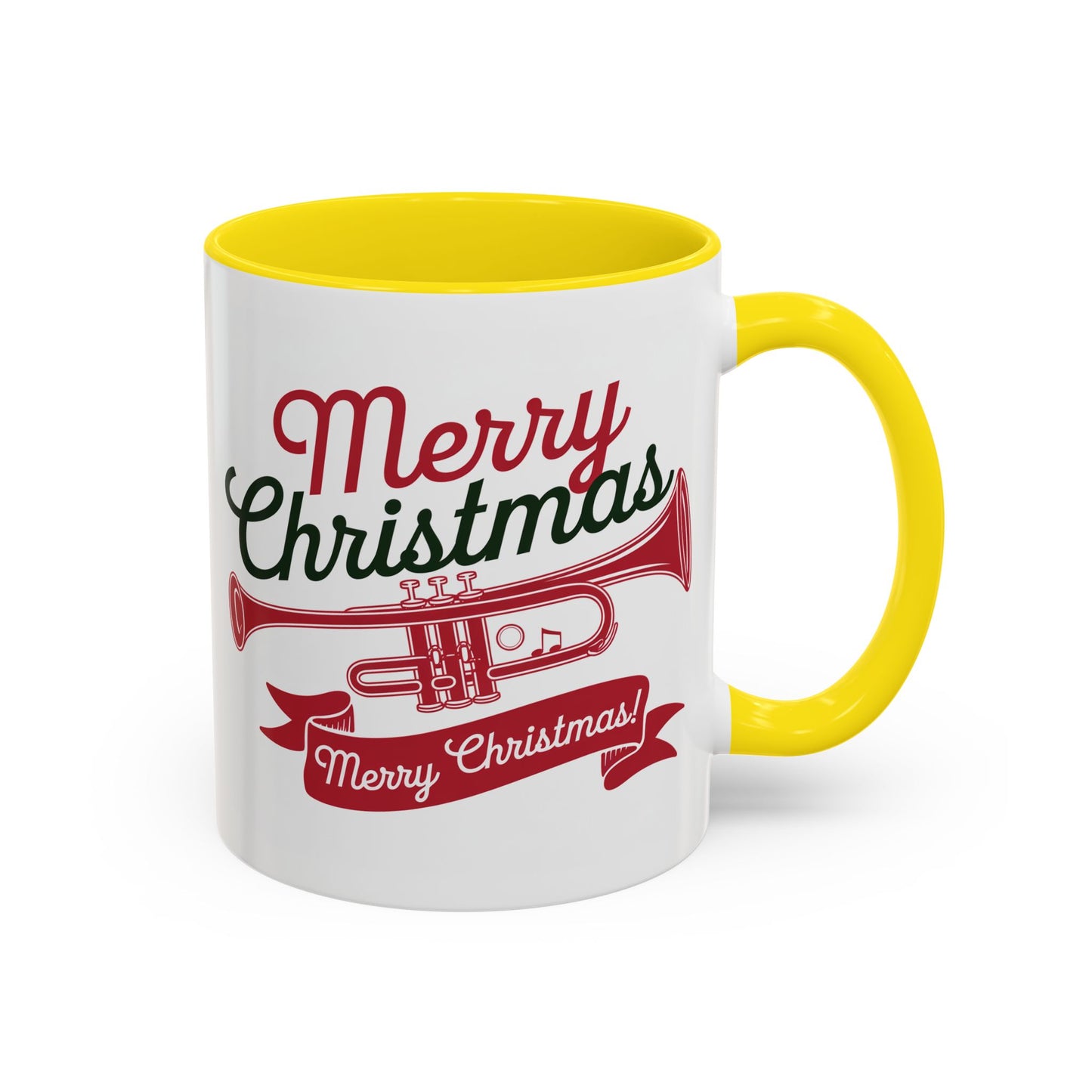 Christmas Mug - Red & Green Text Trumpet