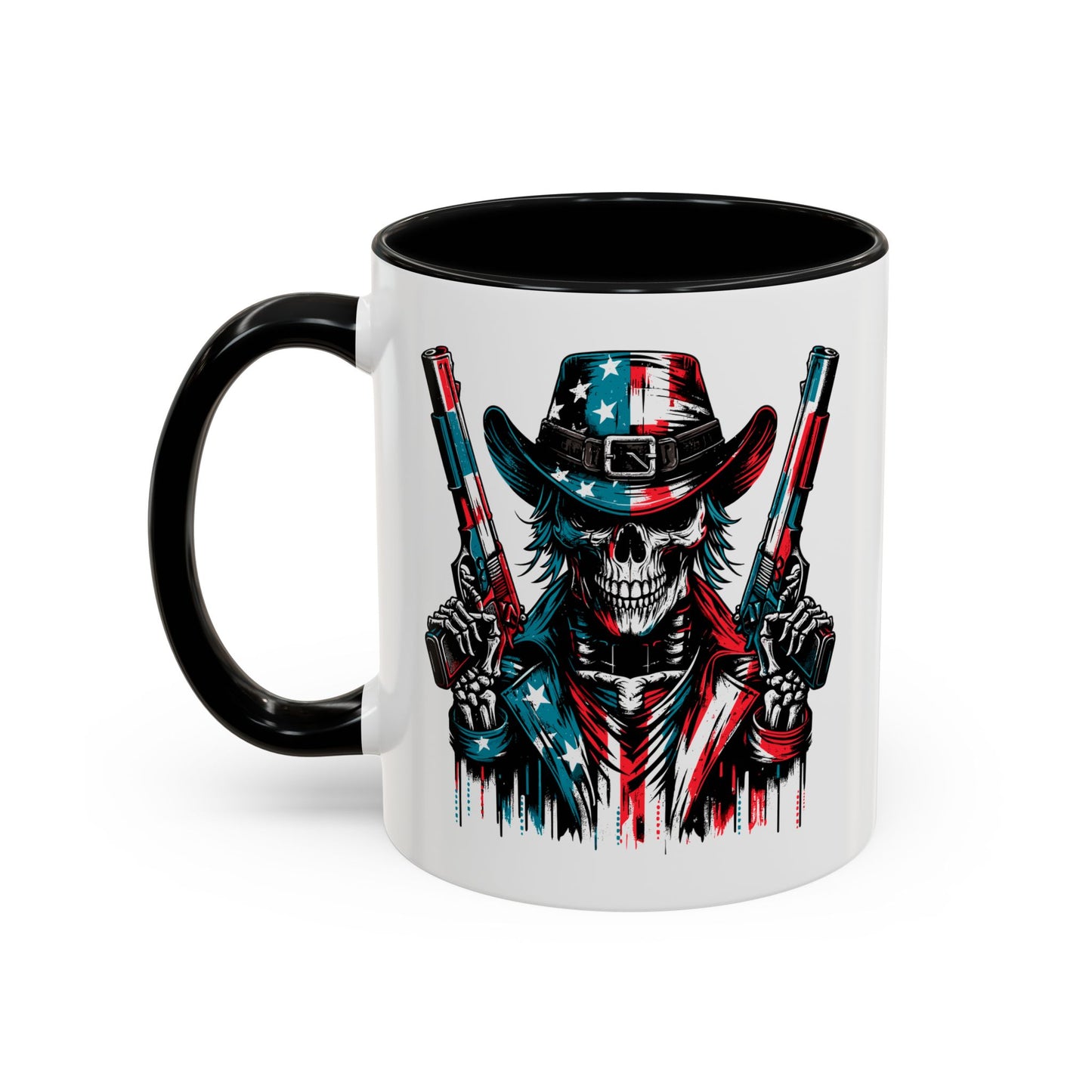 4th of July Mug - Skeleton with American Flag