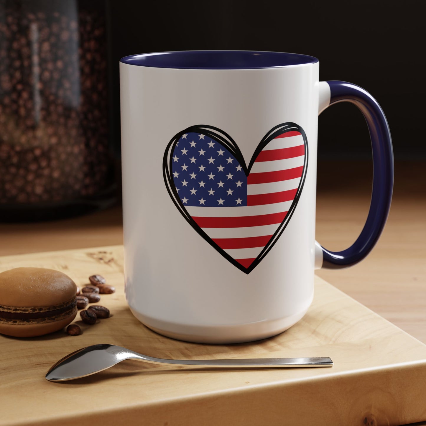 4th of July Mug - USA Flag Heart