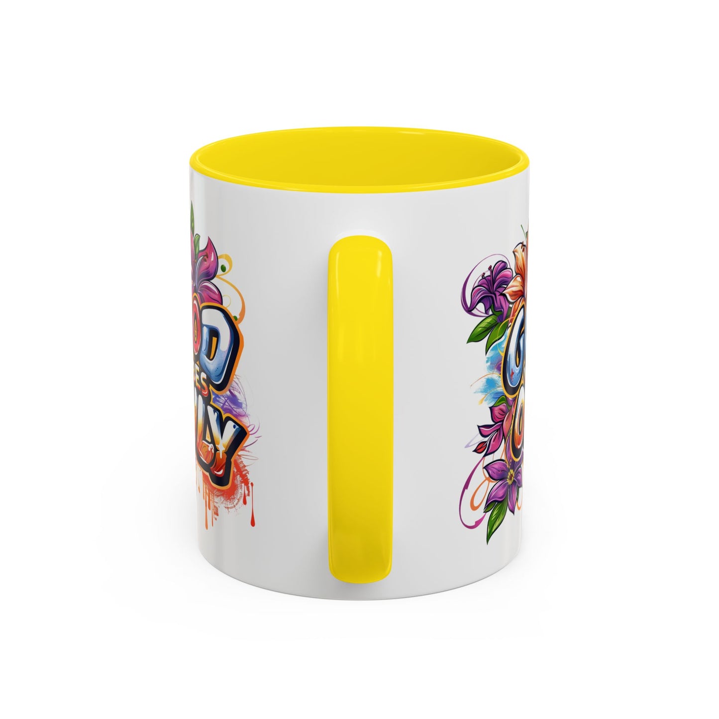 Wellness Mug - Good Vibes Only Graffiti Flowers