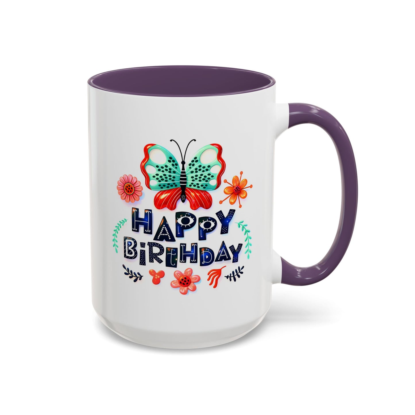 Birthday Mug - Butterfly Flowers