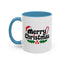 Christmas Mug - Merry Christmas Black Text Hat Cane Misletoe