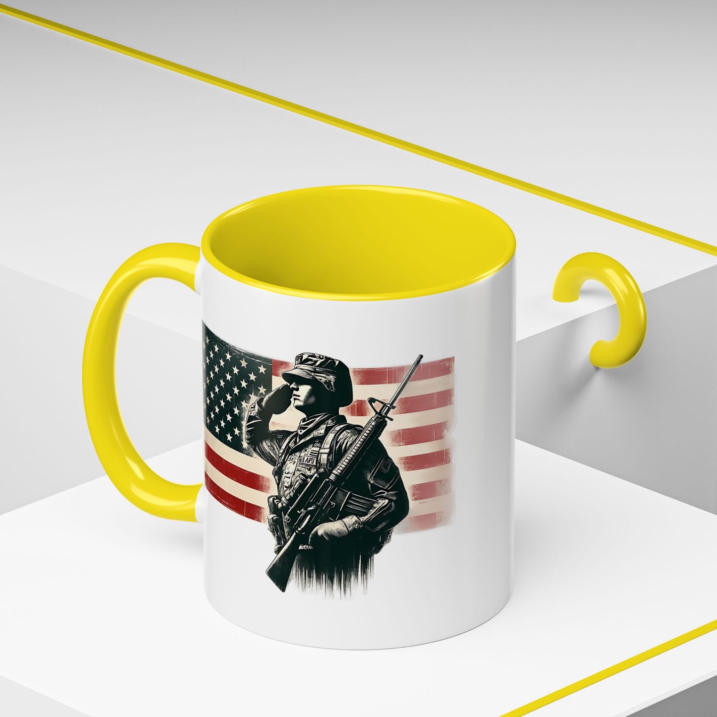 4th of July Mug - Soldier American Flag