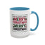 Christmas Mug - Merry Christmas Red Green & Black Text Trees Presents