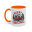 Christmas Mug - Merry Christmas Red & White Camper
