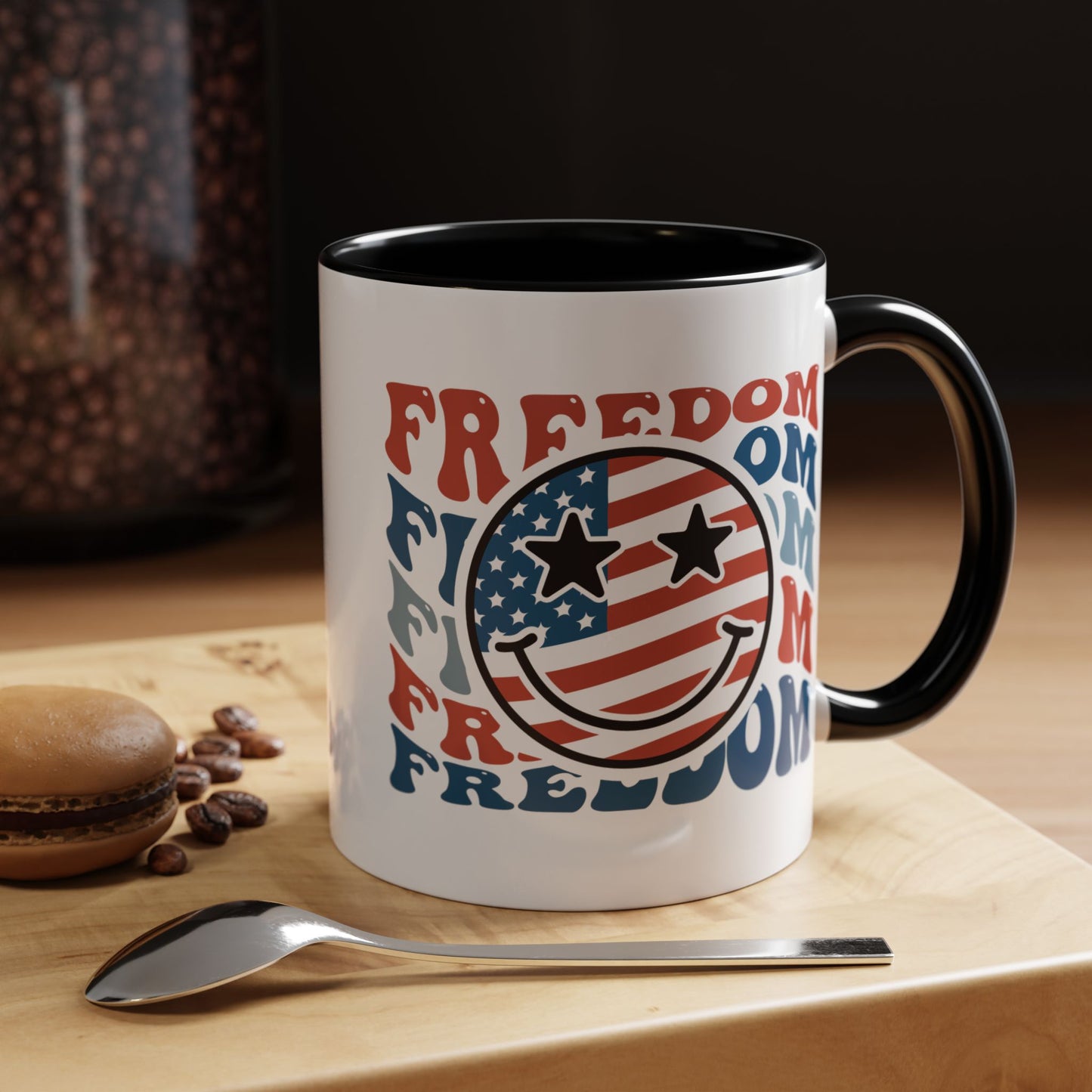 4th of July Mug - Freedom Smiley Face