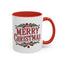 Christmas Mug - Merry Christmas Maroon Text Ornament Decorations