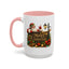 Christmas Mug - Merry Christmas Gold Text Santa Point Ornaments