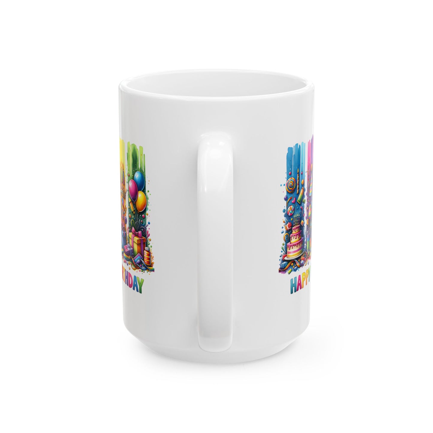 Birthday Mug - Happy Birthday Brushstrokes