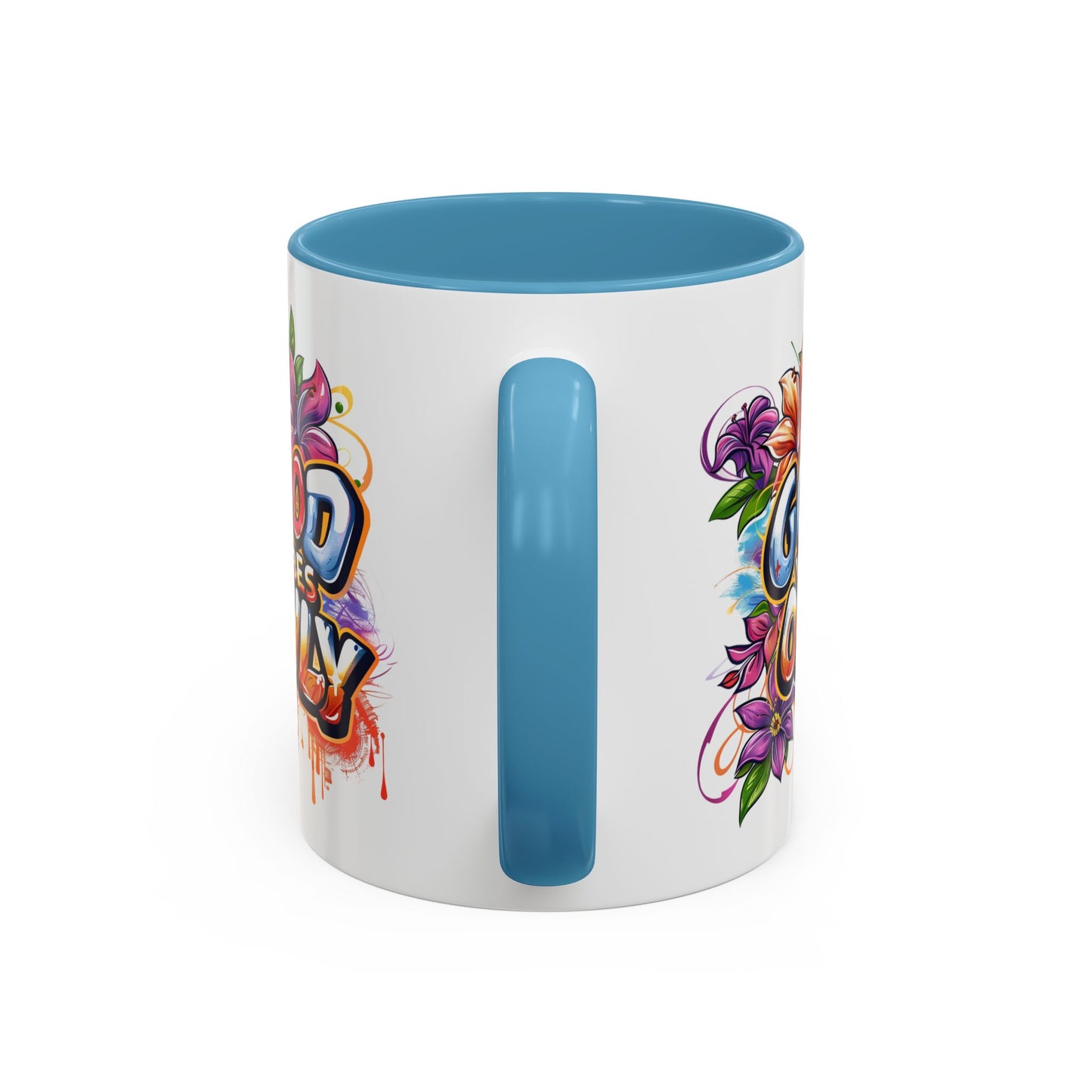 Wellness Mug - Good Vibes Only Graffiti Flowers
