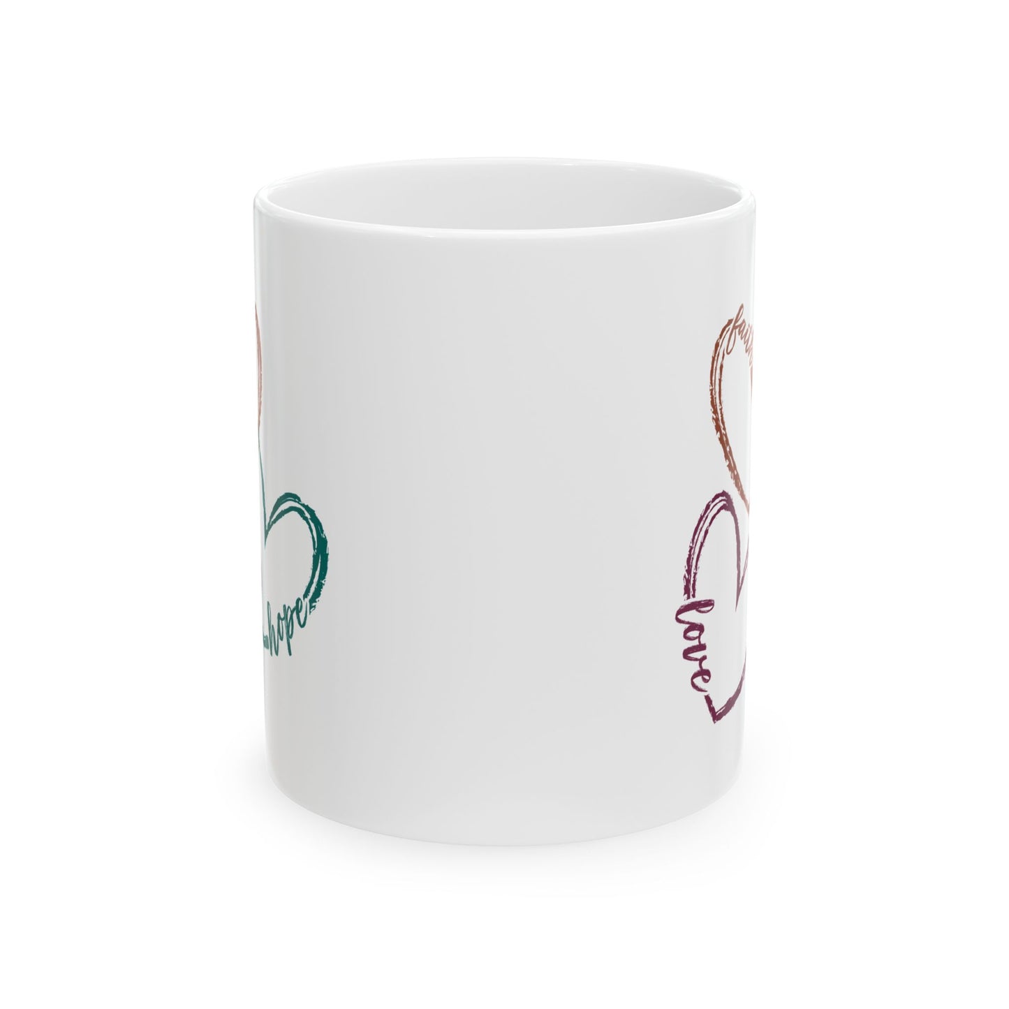 Religious Mug - Faith Love Hope Hearts