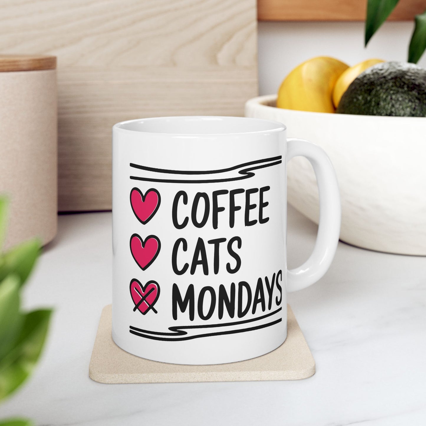 Humor Mug - Coffee Cats Mondays