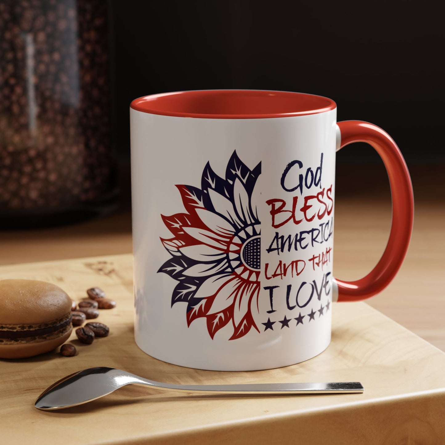 4th of July Mug - God Bless America Sunflower