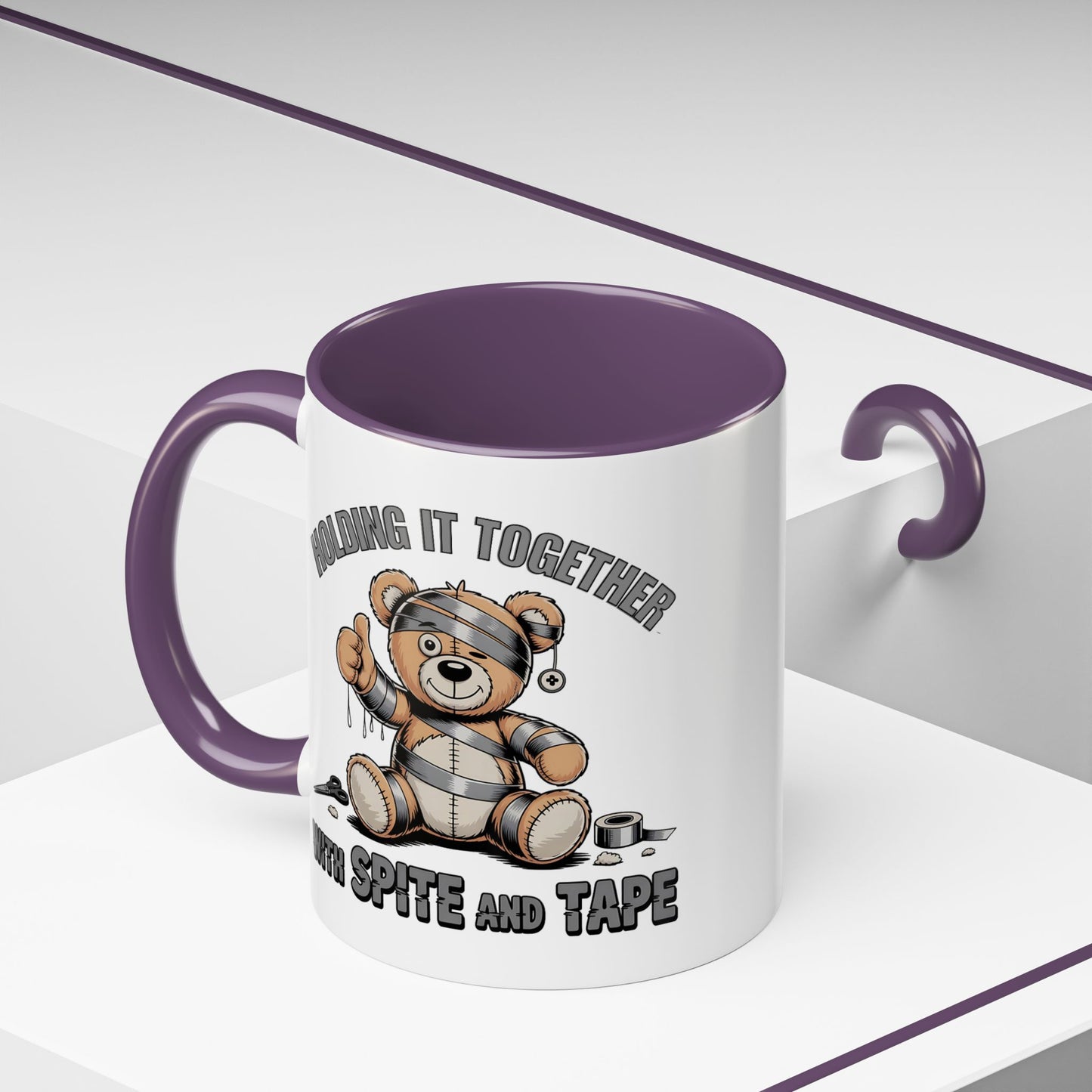 Humor Mug - Holding It Together With Spite & Tape