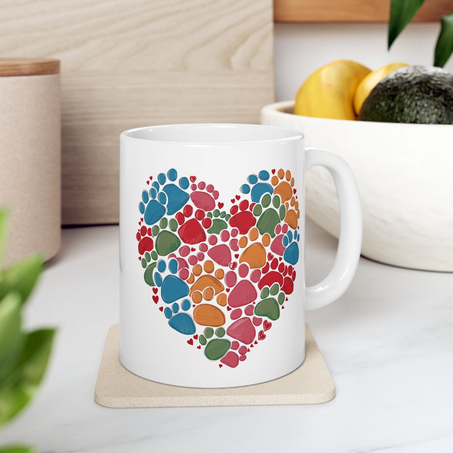 Animal Mug - Dog Paws Heart
