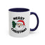 Christmas Mug - Merry Christmas Black Text Santa Tree